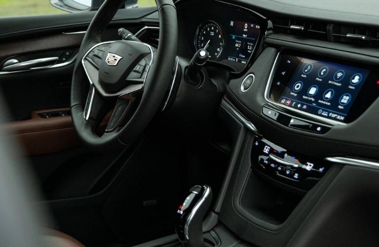 A side view of the cockpit of the 2021 Cadillac XT5.