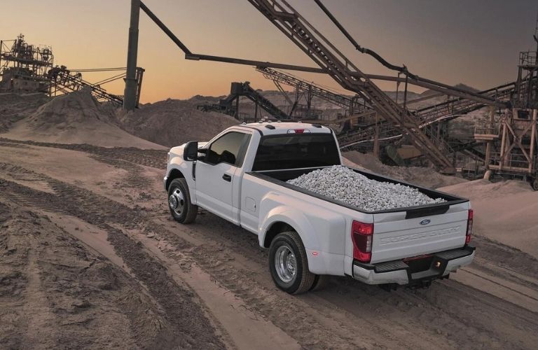 A 2022 Ford F-350 at a construction site.