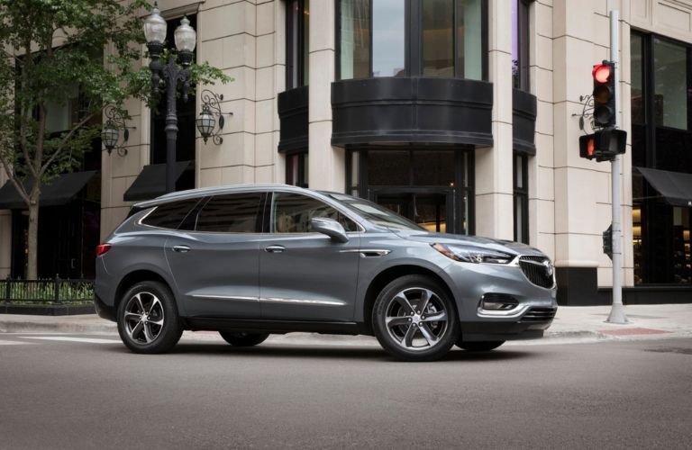 Side view of the 2021 Buick Enclave in the city.
