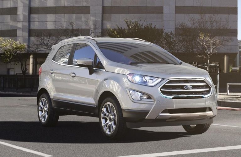 Side view of the 2021 Ford EcoSport moondust silver