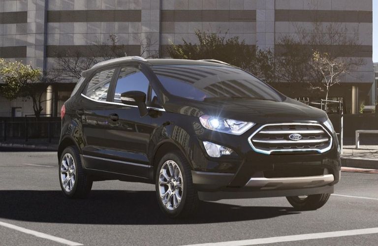 Side view of the 2021 Ford EcoSport in shadow black