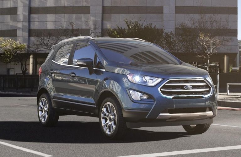 Side view of the 2021 Ford EcoSport in blue metallic