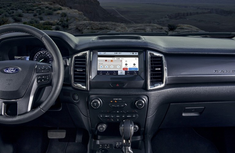 The center console of the 2021 Ford Ranger.