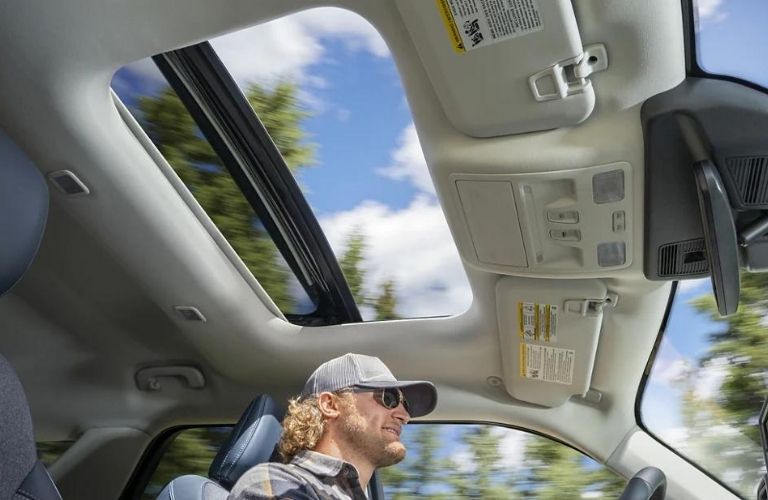 The power moonroof inside the 2021 Ford Bronco Sport.