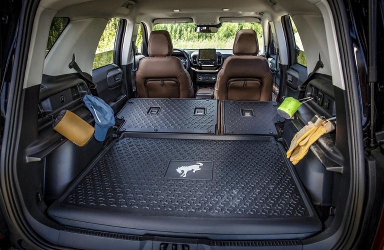 The cargo space inside the 2021 Ford Bronco Sport.