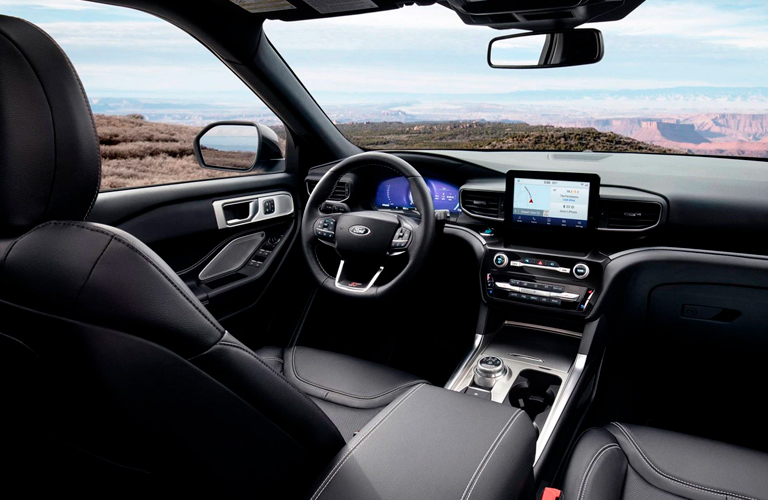 The cockpit of the 2021 Ford Explorer.