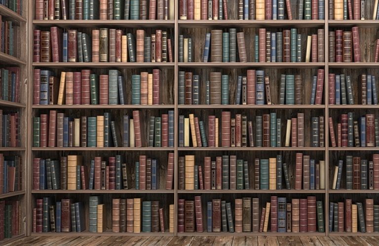 Image of books stacked together