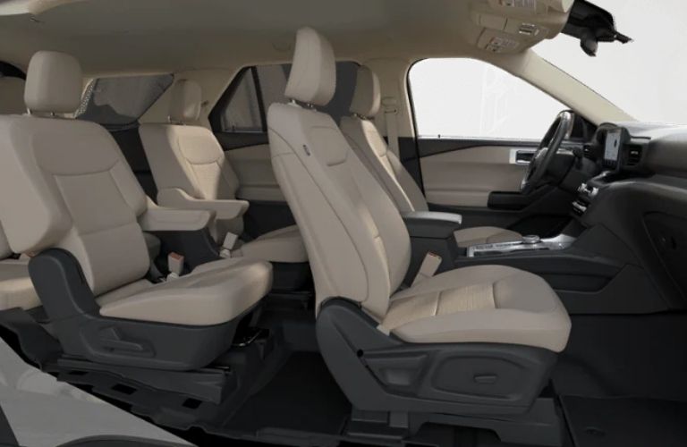 The spacious cabin of the 2022 Ford Explorer