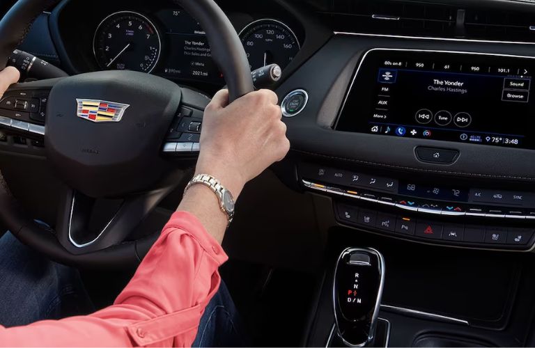 An image of the advanced dashboard system of the 2023 Cadillac XT4