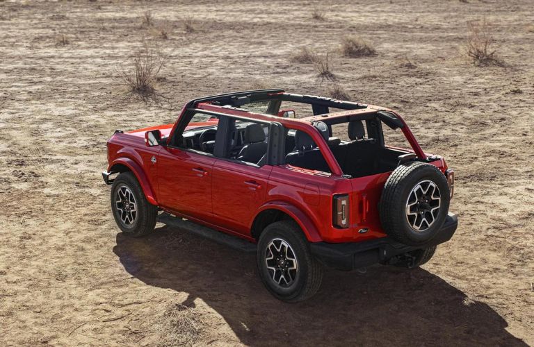 Rear view of the 2023 Ford Bronco parked