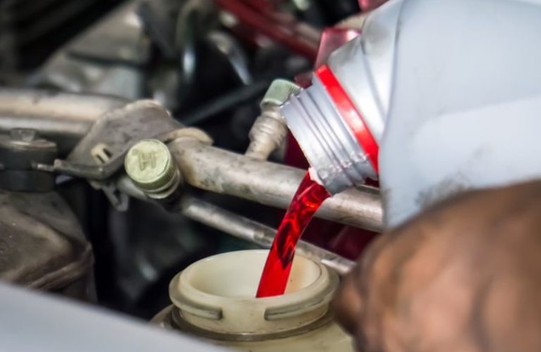 A close up of transmission fluid