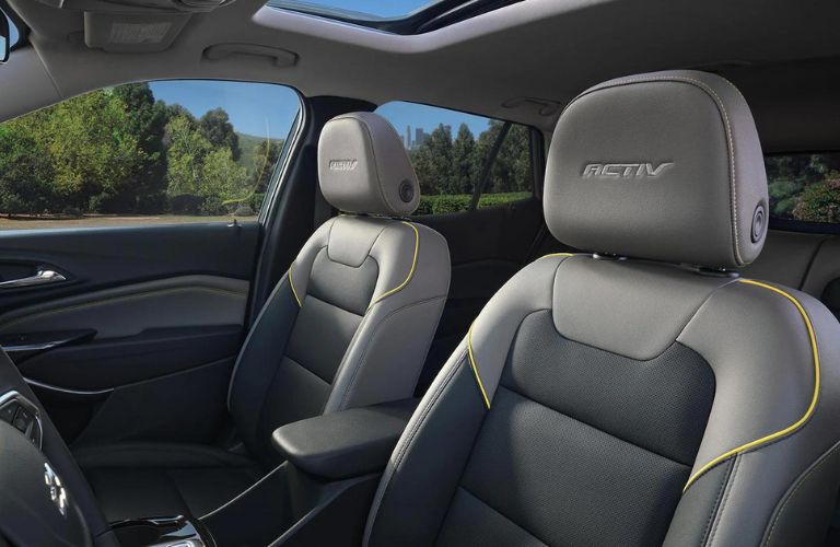 The front seats in the 2024 Chevy Trax. 