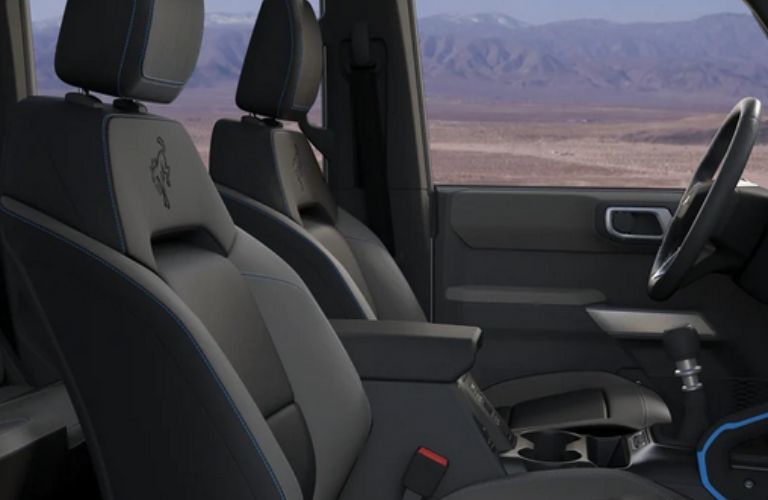 The interior seats of the 2023 Ford Bronco is shown.