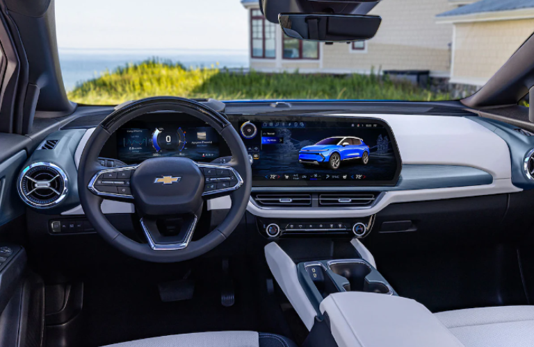 2024 Chevrolet Equinox EV steering wheel and dashboard 