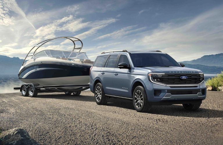 2025 Ford Expedition® towing a boat