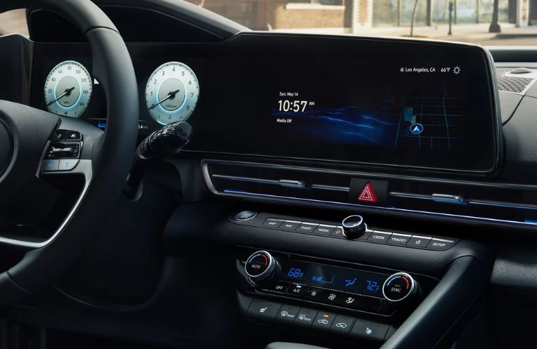 interior front dash of a car