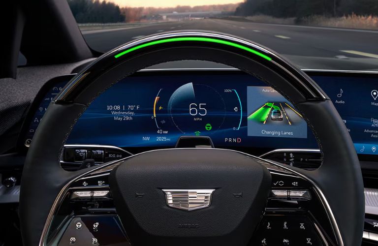 Interior front dash of the Cadillac vehicle